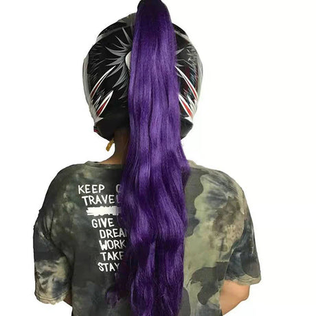 New 24" Punk Style Motorcycle Helmet Braids Bike Gradient Ramp Twist Sucker Removable Braid Pigtail Ponytail Motocross Racing