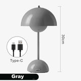 Mushroom Flower Bud Rechargeable LED Table Lamps Desk Night For Bedroom Dining Touch Night Light Simple Modern Decoration