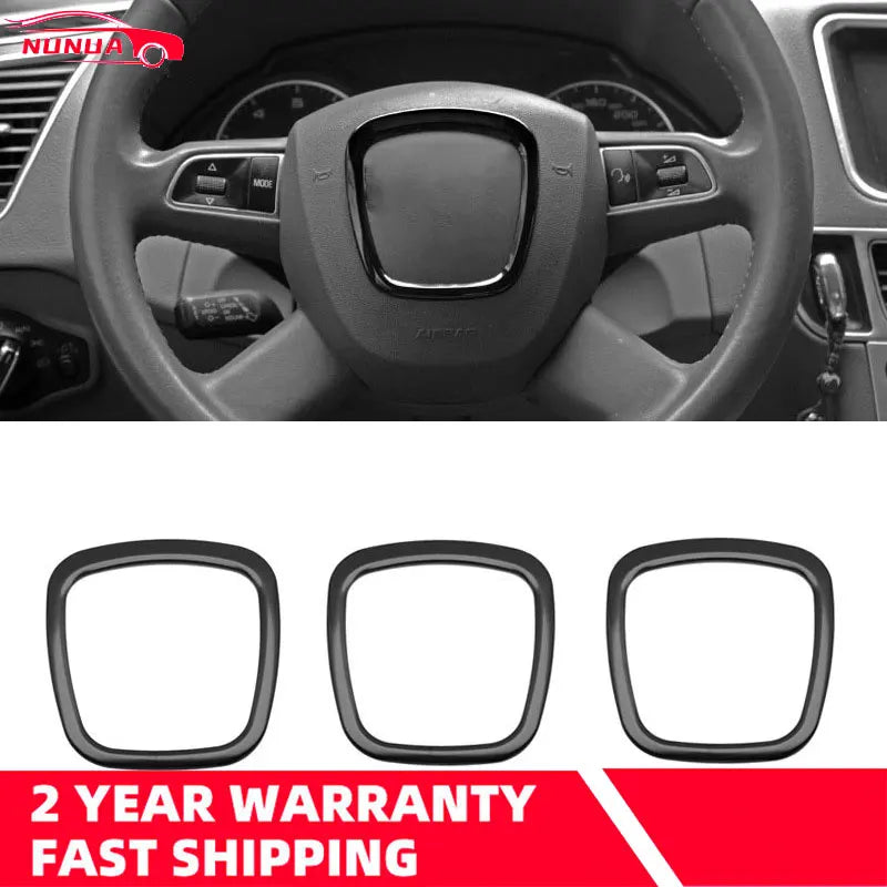 Chrome Car Steering Wheel Frame Replacement For Audi A3 8P S3 A4 B6 B7 B8 A5 A6 C6 Q7 Q5 Trim Cover Sticker