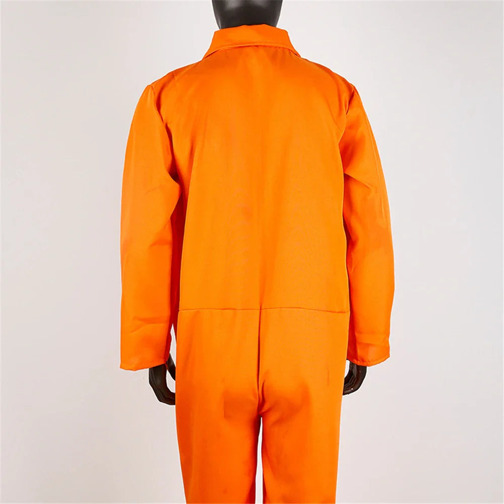 American Prisoner Cosplay Costume Pants Man Jumpsuit Adult Orange Prison Uniform Cosplay Halloween Costume Props