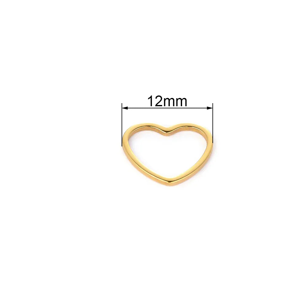 20pcs 12mm Heart Charms Stainless Steel Bracelet Connectors Earrings Findings DIY Jewelry Making Handmade Necklace Accessories