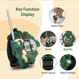 Children Education Toys 2PCS Toy Walkie Talkies Watches Walkie Talkie 7 In 1 Children Watch Radio Outdoor Interphone Toy Outdoor