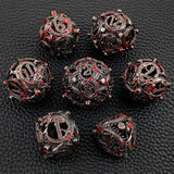 7PCS/SET DND Metal Dice Set Three-dimensional Flying Dragon 3D Metal Dice D&D Hollow Metal Dice Set DnD RPG Polyhedral Games