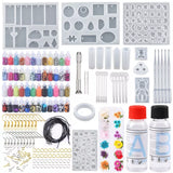 Epoxy Resin Kit for Beginners Silicone Resin Mold Set with DIY Supplies Tools, Glitter Sequins, Foil Flakes for Jewelry Making