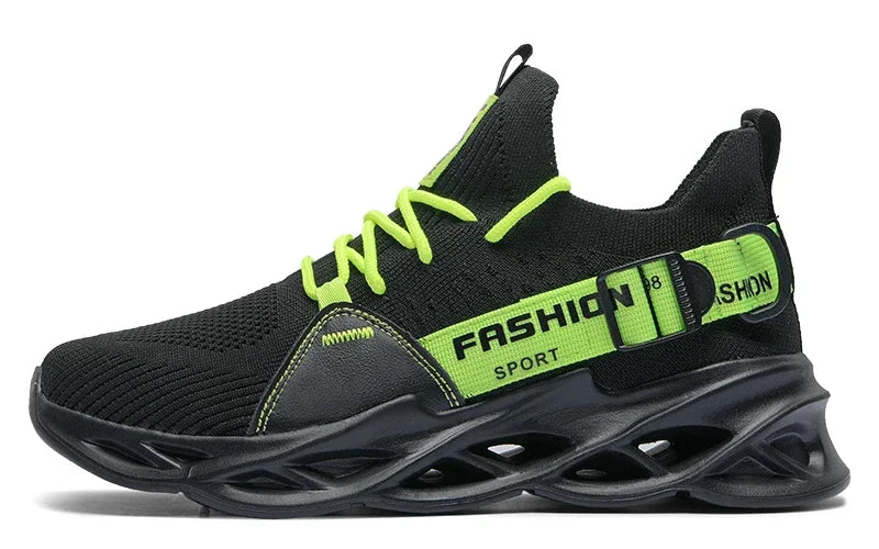 New Men's Fashion Running Sneakers Breathable Comfortable Non-slip Shoes Lightweight Tennis Shoes Fluorescent Shoes