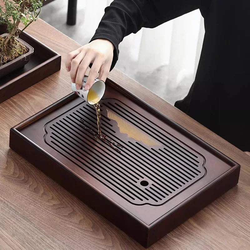Coffeeware Teaware Tea Tray Portable Plate Vintage Big Wooden Tray Home Kitchen Gadget Plateau En Bois Office Accessories