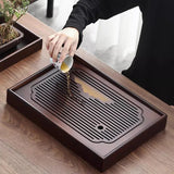 Coffeeware Teaware Tea Tray Portable Plate Vintage Big Wooden Tray Home Kitchen Gadget Plateau En Bois Office Accessories