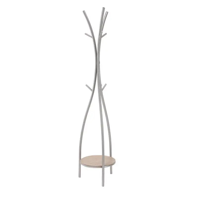 Elegant Silver Contemporary Coat Rack for Sophisticated Entryways