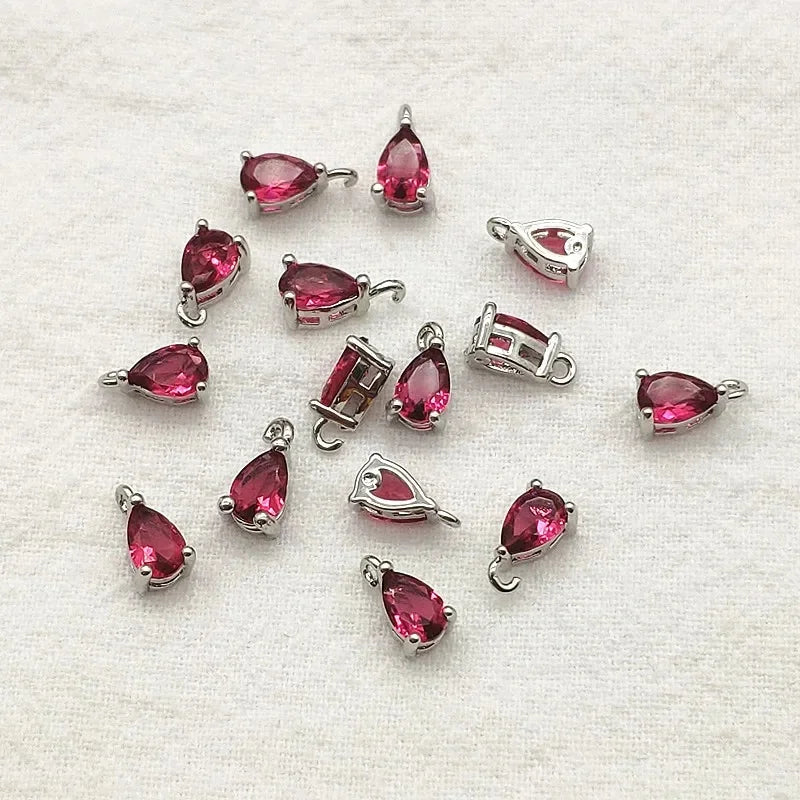 New Arrival! 8x5mm 100pcs Crystal Micro inlay Drop Charm For Handmade Necklace Earring DIY Parts Jewelry Findings & Components