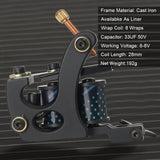 Professional Coil Tattoo Machine Kits 10 Wraps Coil Tattoo Gun Set with Power Supply Grip inks Tattoo Kit for Beginner