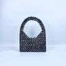 New dark gray corner bead beaded bag for girls French DIY homemade versatile niche design portable bucket woven bag