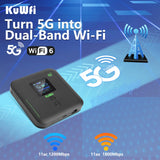 KuWFi 5G Wifi Router 1800Mbps MiFi Dual Band 2.4Ghz&5.8Ghz Wireless Router Protable Mobile 4G Hotspot With Gigabit LAN Port