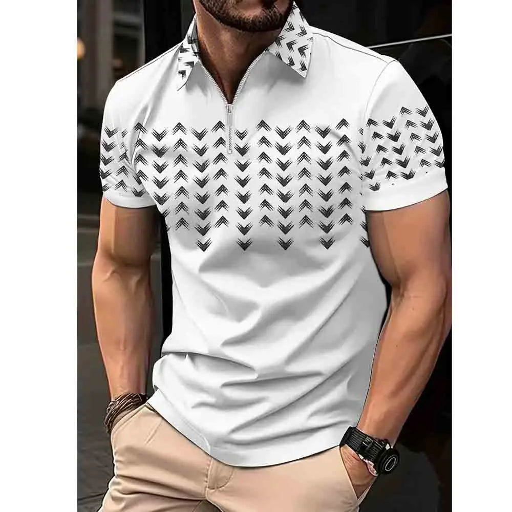 Euro size Fashion Boutique Men's Polo Shirt Summer Casual Business Versatile Clothing Comfortable Breathable Polo sleeve Top