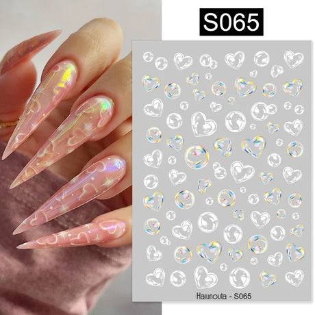 3D Silver Frame Nail Sticker Silver Bronzing Stripe Lines Sliders For Nails Tribal Pattern Decals Marble Blooming Nail Tattoos