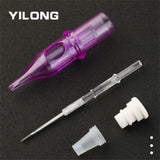 Yilong 10 Piece Cartridge Tattoo Needles Rl Rs Rm M1 Disposable Sterilized Safety Tattoo Needle For Cartridge Machines Grips