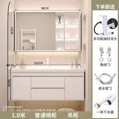 Washbasin Mirror Drawer Wall White Bathroom Cabinets Vanity Luxury Bathroom Cabinets Make Up Organizer Gabinete Room Furniture