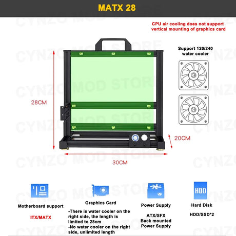 DIY Gamers Cabinet MOD ITX MATX PC Case Open Frame Aluminum Creative ATX EATX Tower Desktop Gaming Computer Chassis Rack