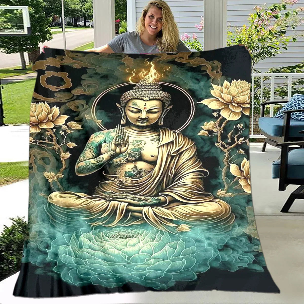 Buddha Sakyamuni Buddhism Faith Religion Soft Plush Blanket,Flannel Blanket Throw Blanket for Living Room Bedroom Bed Sofa Pray