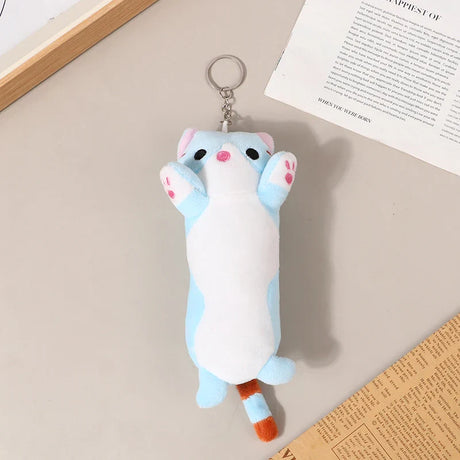 16CM New Long Cat Plush Toy Keychain Cute Cat Doll Bag Pendant Decoration Doll Scratching Machine Brithday Gifts For Girls