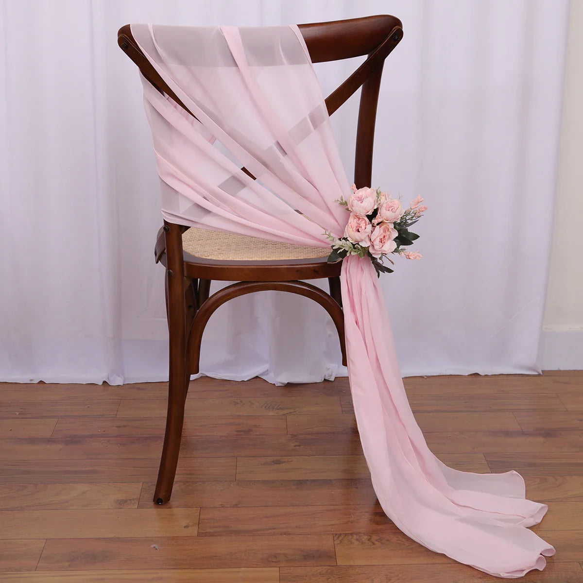 40PCS Chiffon Chair Sashes Wedding Chair Decoration 16x275cm Long For Wedding Aisle Decorations Party Banquet Event Baby Shower