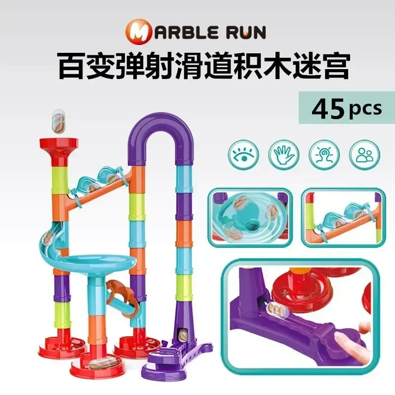 45-232PCS Marble Run Race Building Blocks Track Ball Slide Toys DIY Creativity Constructor Early Educational Toys Children Gift