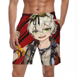 Genshin Impact Board Shorts Summer Anime Print Running Beach Short Pants Men Breathable Classic Custom Large Size Beach Trunks