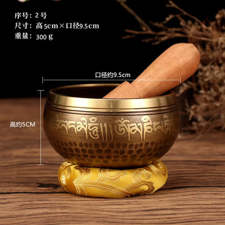 Tibetan Singing Bowl Buddhist Meditation Massage Yoga Chakra Nepal Singing Bowls Sound Healing Instruments with Accessories Gift