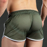 Men Casual Shorts Mesh Sexy Breathable Boxer Shorts Transparent Briefs Bugle Pouch Panties Male See Through Trunk Sexy Pant