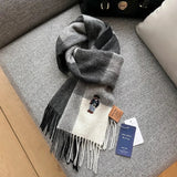 British Classic High Quality Australian Wool 100% Plaid Scarf Men Women Autumn Winter Warm Striped Shawl Wrap Cashmere Blankets