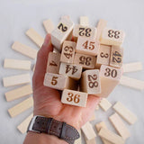 48PCS natural wood color building block balance game toys wooden dominoes for family gatherings children's and adult toy