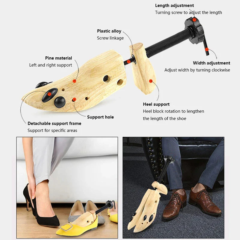 High Quality Wooden Shoe Trees Adjustable Shape For Women Men Wood Shoes Tree Professional Shoe Stretchers Extender Keeper