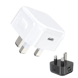 PD 20W UK Plug Fast Charger Usb C Adapter For Iphone14 13 12  Pro Ipad Xiaomi 12 Samsung Mobile Phones 3 Pin