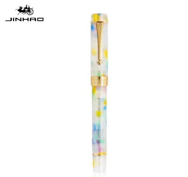 Jinhao 100 Fountain Pen Transparent Color Resin luxury Pens M/F/EF/1.0mm Extra Fine Nib Office School Supplies Stationery Gift