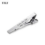 Personalized Engraved Tie Clip/Cufflinks for Men Customized DIY Logo Tie Clips Custom Engraving Names Stainless Steel Jewelry