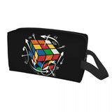 Math Rubik Rubix Cube Caps Cosmetic Bag Women Fashion Big Capacity Makeup Case Beauty Storage Toiletry Bags