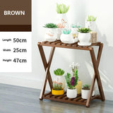 Wooden Multilayer Flowerpot Organizer Flower Holder Balcony Stand Pots Display Shelf Plant Stand Living Room Outdoor Furniture