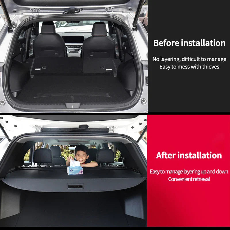 Car Trunk Curtain for Ford Escape Accessories Kuga 2020~2023 Retractable Rear Boot Tray Cargo Cover Privacy Security Luggage Mat