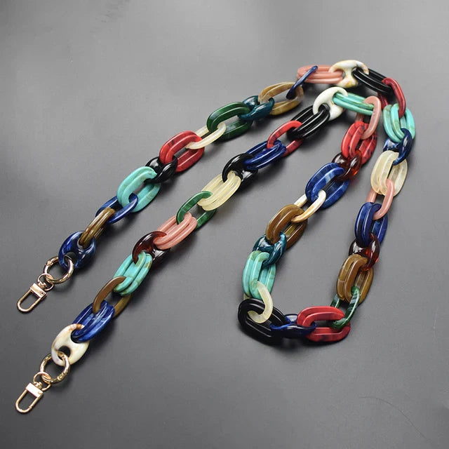 Multi-functional cross body women acrylic handbag strap bag decoration phone  chain alternative bag chain high quality