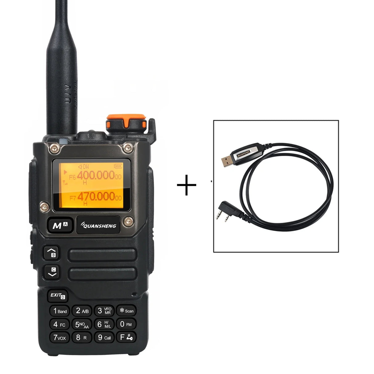 Quansheng Walkie Talkie Air Band 50-600MHz HF RX UV-K5(8) 136-600MHz UHF VHF TX FM Scrambler NoAA Frequency Scan Copy DTMF Radio