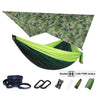 Oversized Double 118inx79in Hammock with Tree Straps and Rain Fly, Indoor Outdoor Backpacking Survival & Travel Camping Hammock