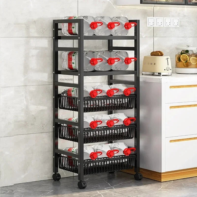 Home Kitchen Trolley Multifunction Oven Microwave Cart Moving Floor Fruit Vegetable Storage Cart Kitchen Island Trolley Cart Z