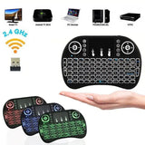 Colorful Backlight English Russian 2.4G Air Mouse Remote Touchpad for Android TV Box PC I8 Mini Wireless Keyboard