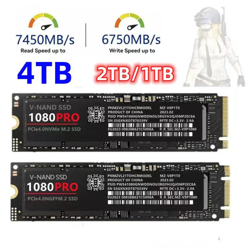 1080Pro 4TB SSD M2 2280 PCIe 4.0 NVME NGFF Original Brand Gaming Solid State Hard Disk For Desktop PC PS5 Game