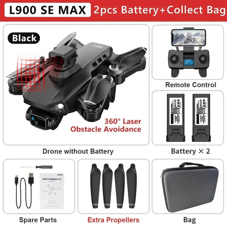 L900 Pro SE MAX GPS Drone 4K Professional Dual HD Camera 5G FPV 360° Obstacle Avoidance Brushless Motor Rc Quadcopter Drones Toy