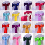 10pcs/50pcs Satin Chair Sash Knots Hotel Party Banquet Chair Tie Back Belt Birthday Wedding Decoration Chair Ribbon Bow