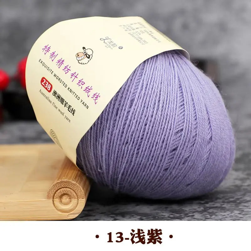 50g 100% Merino Wool Yarn Thin Yarn Soft Anti-pilling Eco-friendly High Quality for Hand Knitting Wool Crochet Knitting