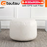 OTAUTAU Small Round Faux Leather Ottoman Stool Beanbag Pouf Footstool Stuffed Bean Bag Footrest Floor Corner Seat Puff JD004