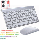 Spanish Hebrew Korean Thai Wireless Keyboard Mouse Combo 2.4G Mini Portable Wireless Keyboard and Mouse for Windows Mac Android