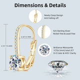 Trendy 14K Gold Plated Earrings 2023 Silver Hoops 925 Dangle Earrings for Women Lever Back Moissanite Earring Drop Girls Jewelry