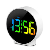 Deeyaple Colorful Alarm Clock Desk Clock Memory Function 12 24H LED Digital Table Clocks Dual Alarm Snooze Bedroom Bedside Clock